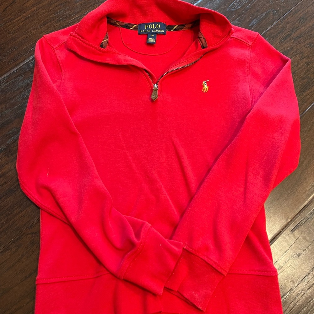 Polo by Ralph Lauren Boy's Vibrant Red Zip-Up Sweater